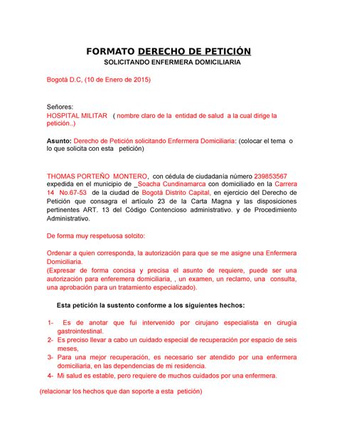 como solicitar enfermera a la eps sanitas|Derecho de Peticion Solicitud Enfermera 